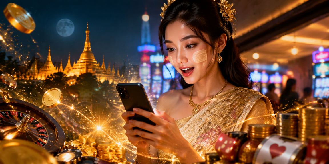 Inle ရေကန်ပါကာစီနိုအက်ပ်ကို မြန်မာကစားသမားတစ်ဦး ဖုန်းတွင် အသုံးပြုနေစဉ်